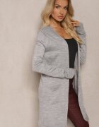 miss poem Cardigan Gri Fără închidere croi drept cu buzunare inserate Torinia