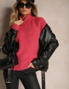 miss poem Guler înalt Casual Fucsia Ertinna