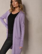 miss poem Kardigan Mov Fără închidere Cu o croială simplă Cu buzunare inserate Torinia