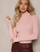 miss poem Maletă Cambrată Roz Deschis din Tricot Reiat cu Viscoză cu Legătură și Decupaj la Spate Voretta