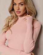 miss poem Maletă Cambrată Roz Deschis din Tricot Reiat cu Viscoză cu Legătură și Decupaj la Spate Voretta