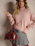 miss poem Maletă lejeră roz deschis cu croială clasică cu striații la manșete și tiv Basum