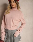 miss poem Maletă lejeră roz deschis cu croială clasică cu striații la manșete și tiv Basum