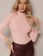 miss poem Maletă Roz deschis din Material reiat cu Viscoză Decorată cu Aplicații din Pene Ittania