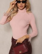 miss poem Maletă Roz deschis din Material reiat cu Viscoză Decorată cu Aplicații din Pene Ittania