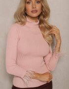 miss poem Maletă Roz deschis din Material reiat cu Viscoză Decorată cu Aplicații din Pene Ittania