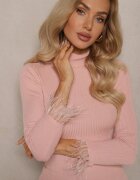 miss poem Maletă Roz deschis din Material reiat cu Viscoză Decorată cu Aplicații din Pene Ittania