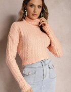 miss poem Maletă Roz deschis Tricotată cu model torsad Cleva