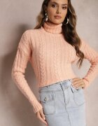 miss poem Maletă Roz deschis Tricotată cu model torsad Cleva