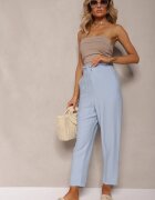 miss poem Pantaloni Albastru deschis Clasici cu Talie Elastică Paper Bag Targea