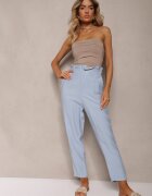 miss poem Pantaloni Albastru deschis Clasici cu Talie Elastică Paper Bag Targea