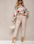 miss poem Pantaloni Bej Țigaretă High Waist Orangia