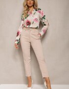 miss poem Pantaloni Bej Țigaretă High Waist Orangia