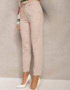miss poem Pantaloni Bej Țigaretă High Waist Orangia