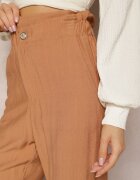 miss poem Pantaloni Clasici Maro cu Talie Elastică Paper Bag Targea
