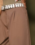 miss poem Pantaloni Largi Maro deschis Talie înaltă din Bumbac cu Lanț Decorativ Atașat Romira