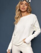 miss poem Pulover bej deschis cu croială clasică și decolteu barcă Valorvia
