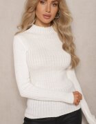 miss poem Pulover Bej deschis Reiat cu guler semi-înalt Kikisha