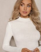 miss poem Pulover Bej deschis Reiat cu guler semi-înalt Kikisha
