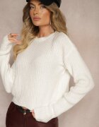 miss poem Pulover Bej deschis Reiat cu o croială clasică boxy Omeita
