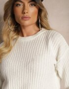 miss poem Pulover Bej deschis Reiat cu o croială clasică boxy Omeita