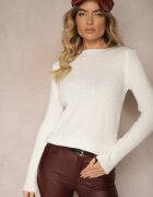 miss poem Pulover Casual Bej deschis cu decolteu barcă Zinovaya