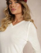 miss poem Pulover Casual cu decolteu în V Bej deschis Amitta