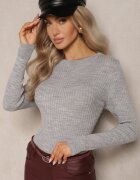 miss poem Pulover Casual Gri din material reiat Zintra