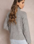 miss poem Pulover cu guler înalt Gri din Tricot Elastică Cuzze