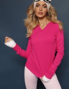 miss poem Pulover Fucsia în Stil Clasic cu Decolteu în V Feliriel