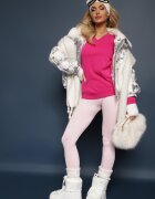 miss poem Pulover Fucsia în Stil Clasic cu Decolteu în V Feliriel