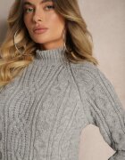 miss poem Pulover golf Gri Decorat cu împletitură Marttia