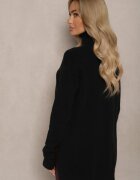 miss poem Pulover Negru Asimetric cu croială clasică cu mânecă lungă Serattia