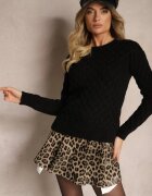 miss poem Pulover Negru cu model în relief Sariatta