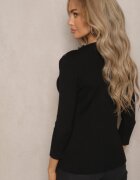 miss poem Pulover Negru din Viscoză din Material Reiat Decorat cu Capse Beroma