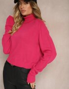 miss poem Pulover pe gât Fucsia Lejer cu croi clasic cu terminații reiate Basum