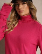 miss poem Pulover pe gât Fucsia Lejer cu croi clasic cu terminații reiate Basum