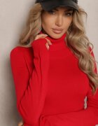 miss poem Pulover pe gât Roșu cu croi Clasic Portiana