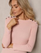 miss poem Pulover Roz deschis cu Vâscoză din Material Reiat Decorat cu Capse Beroma