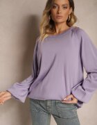 miss poem Pulover Violet Oversize Decorat cu benzi late Anittia
