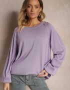 miss poem Pulover Violet Oversize Decorat cu benzi late Anittia