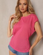 miss poem Top Fucsia cu ajustare în talie și legare în partea de jos cu decupaj la spate Tiimaelin
