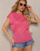 miss poem Top Fucsia cu ajustare în talie și legare în partea de jos cu decupaj la spate Tiimaelin