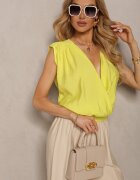miss poem Top Galben Casual Din viscoză Cu fermoar Cu decolteu petrecut Firoana