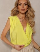 miss poem Top Galben Casual Din viscoză Cu fermoar Cu decolteu petrecut Firoana