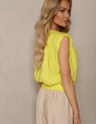miss poem Top Galben Casual Din viscoză Cu fermoar Cu decolteu petrecut Firoana