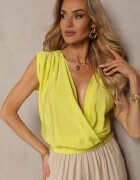 miss poem Top Galben Casual Din viscoză Cu fermoar Cu decolteu petrecut Firoana