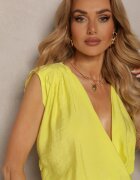 miss poem Top Galben Casual Din viscoză Cu fermoar Cu decolteu petrecut Firoana