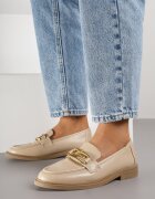  Mocasini Bej Slip-on cu cataramă Wesley