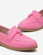  Mocasini fuchsia din imitație de velur cu pandantiv minimalist Rehoda